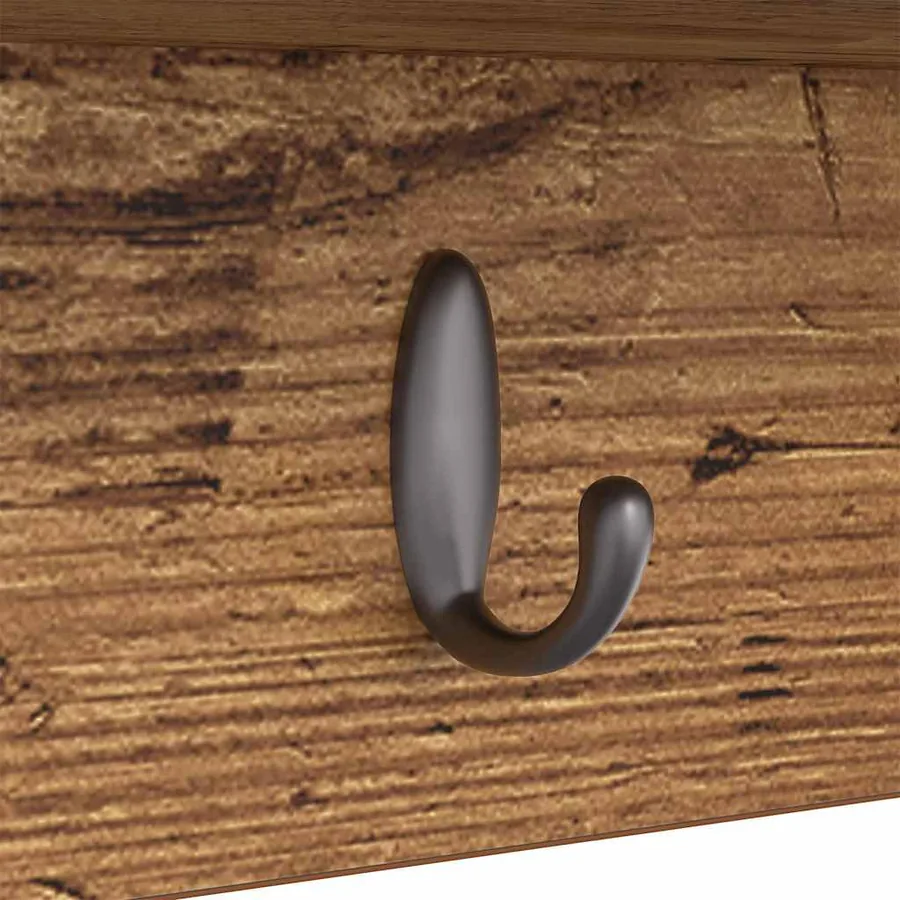Porte-manteau mural avec étagère Bois ancien 75 x 16 x 26 cm - 9