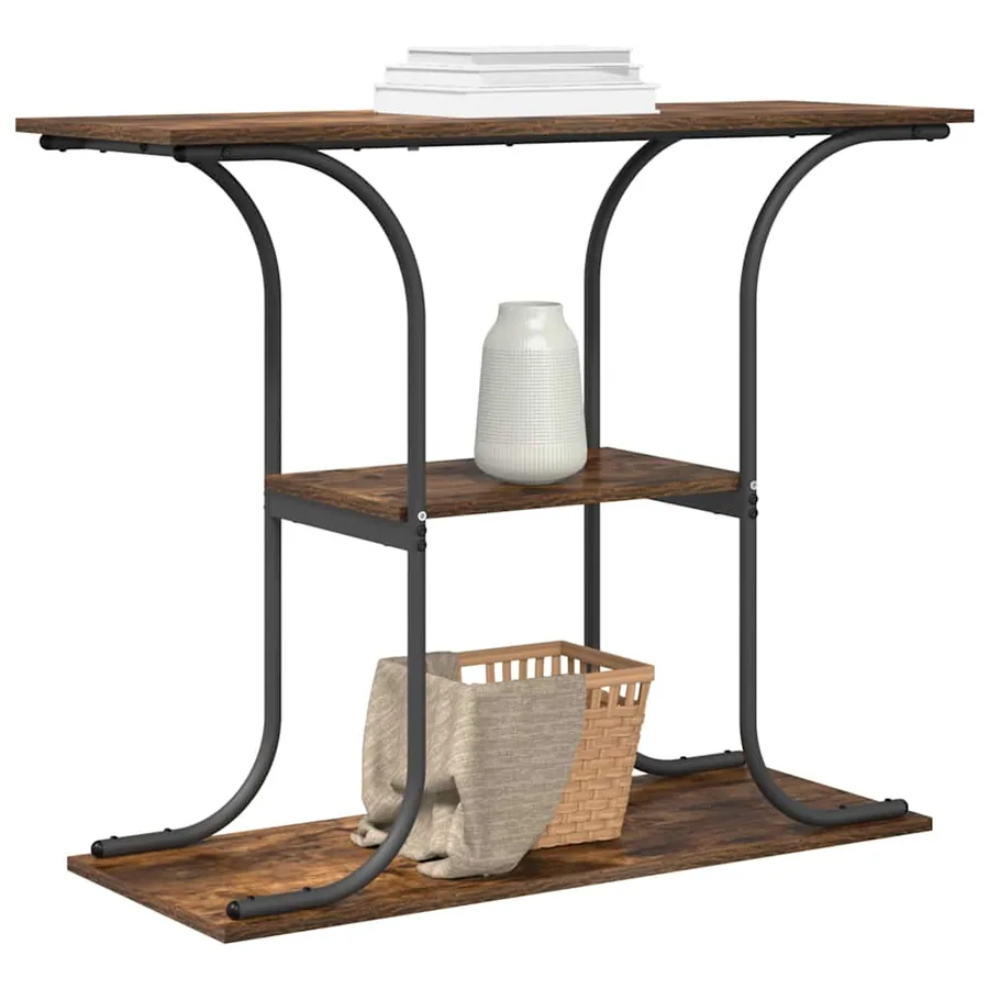 Table console Chêne fumé 101 x 35 x 80,5 cm Bois d'ingénierie - 3