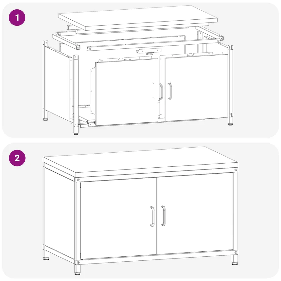 Rangement de cuisine HATTEM Blanc 90 x 50 x 53 cm Acier - 13