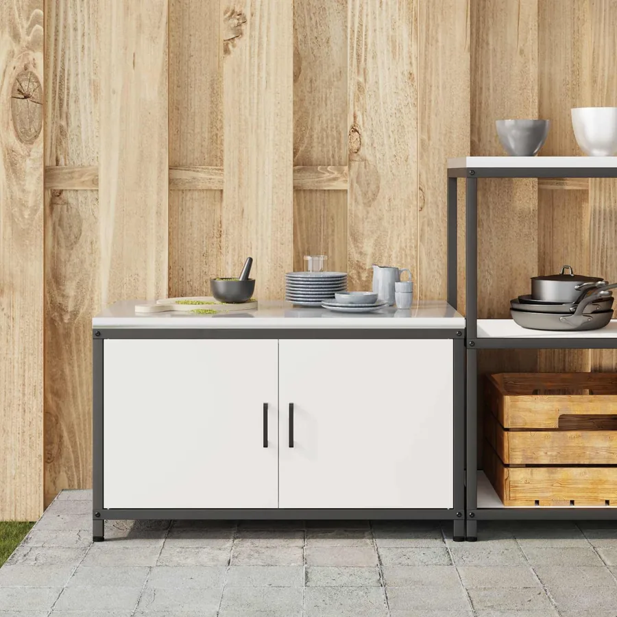 Rangement de cuisine HATTEM Blanc 90 x 50 x 53 cm Acier - 4