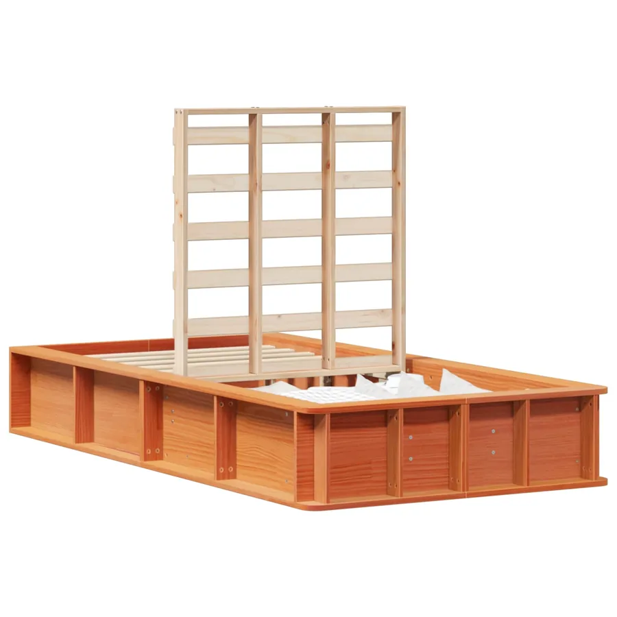 Cadre de lit Cire marron 80 x 200 cm Bois de pin massif - 2