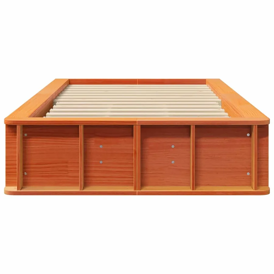 Cadre de lit Cire marron 75 x 190 cm Bois de pin massif - 5