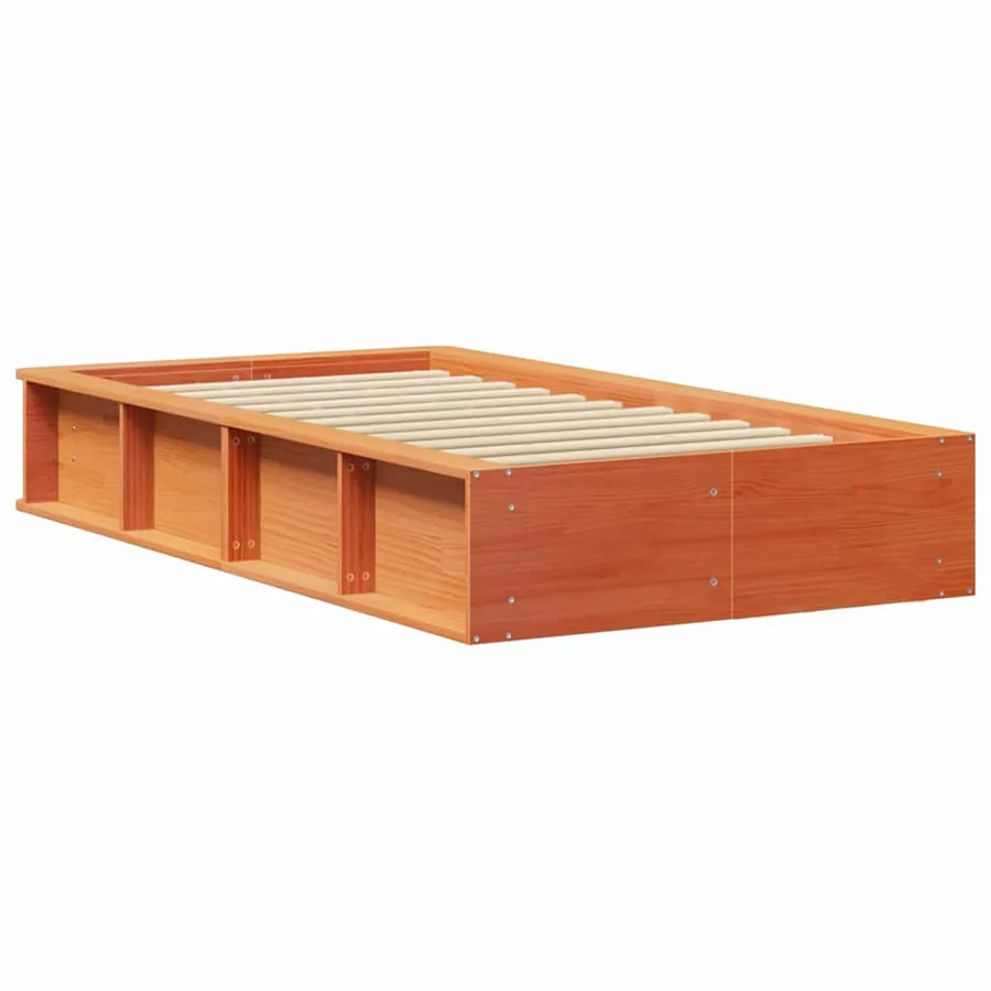 Cadre de lit Cire marron 75 x 190 cm Bois de pin massif - 7
