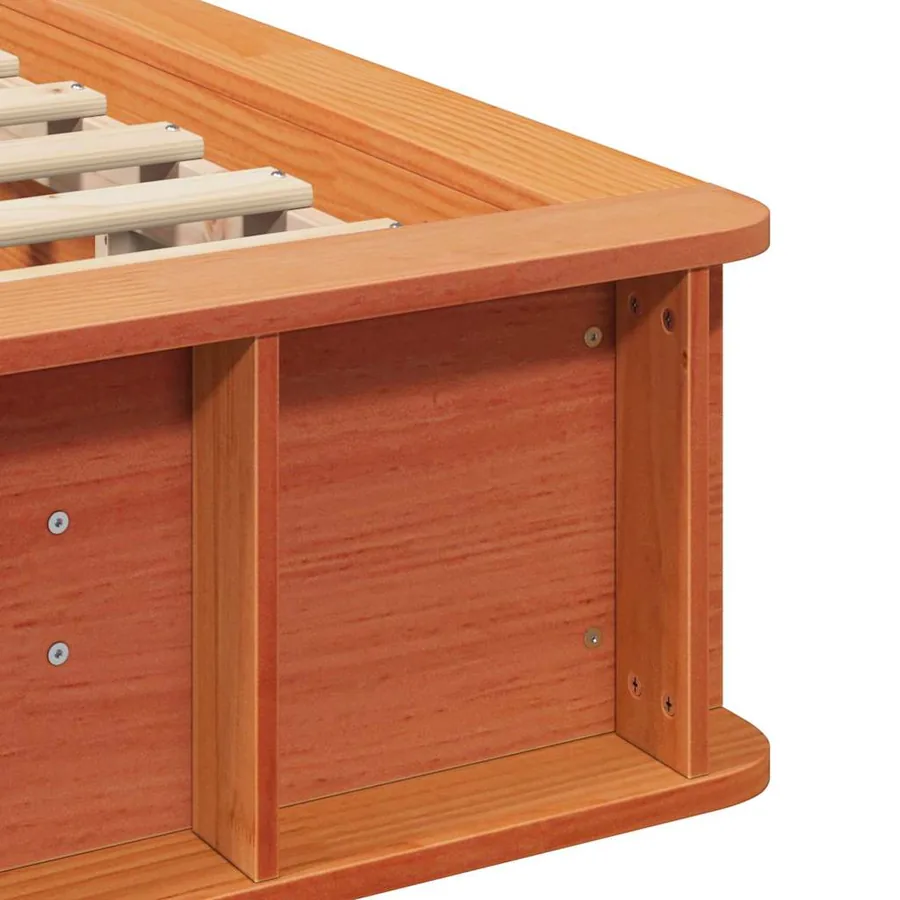 Cadre de lit Cire marron 75 x 190 cm Bois de pin massif - 9