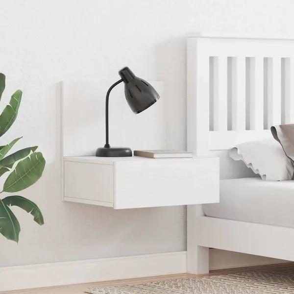 Table de chevet avec tiroir 2 pcs Blanc 42 x 32,5 x 40 cm