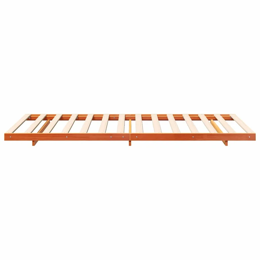 Cadre de lit Brun cire 90 x 210 cm Pin massif - 6