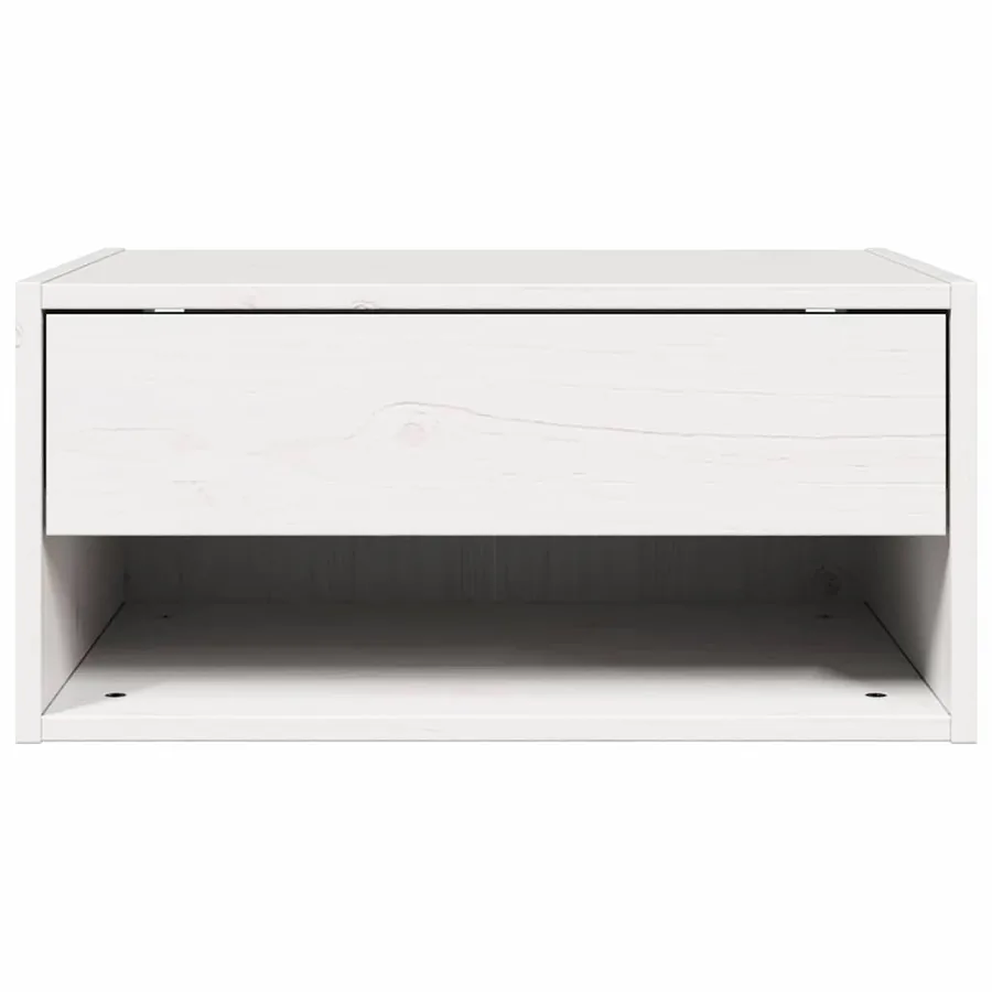 Table de chevet Blanc 50 x 32,5 x 24 cm Bois massif en pin - 6