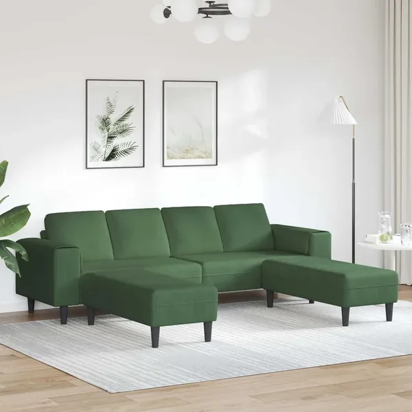 Canapé Vert foncé 250 x 188 x 76 cm Tissu en velours côtelé