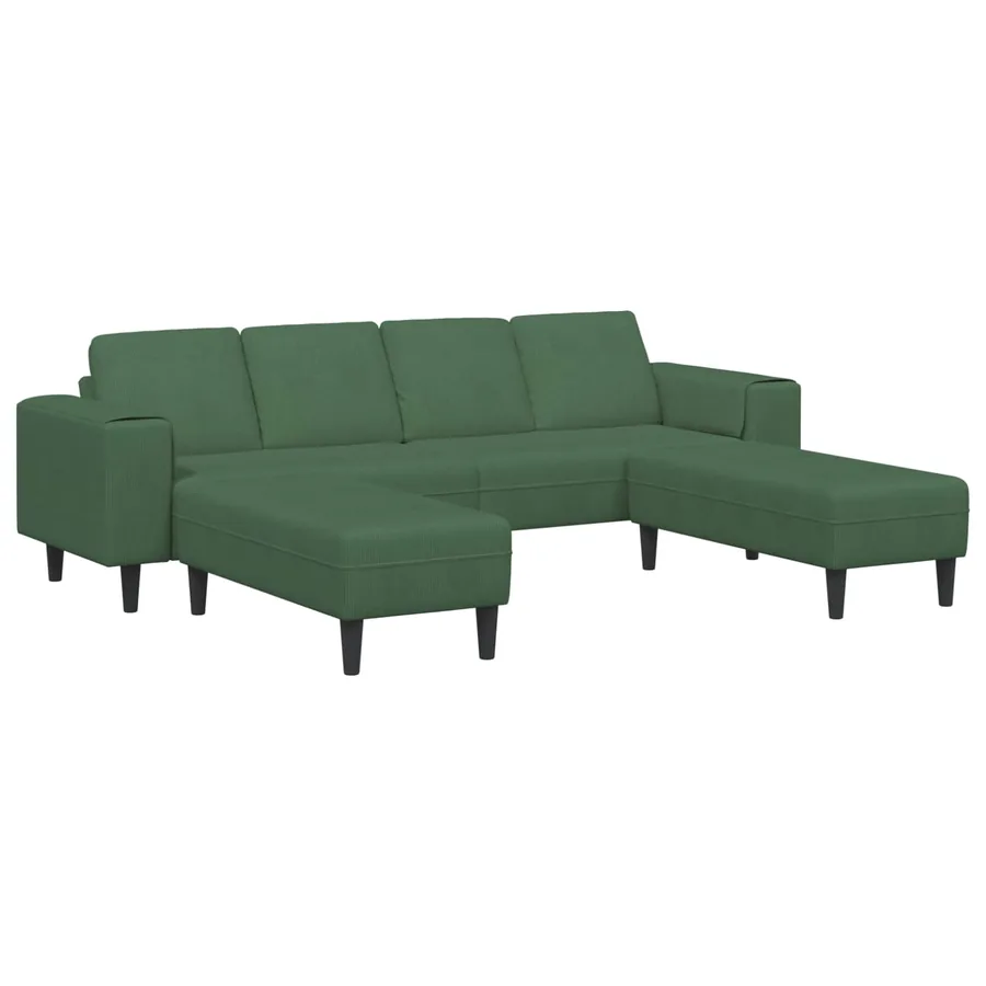 Canapé Vert foncé 250 x 188 x 76 cm Tissu en velours côtelé - 2