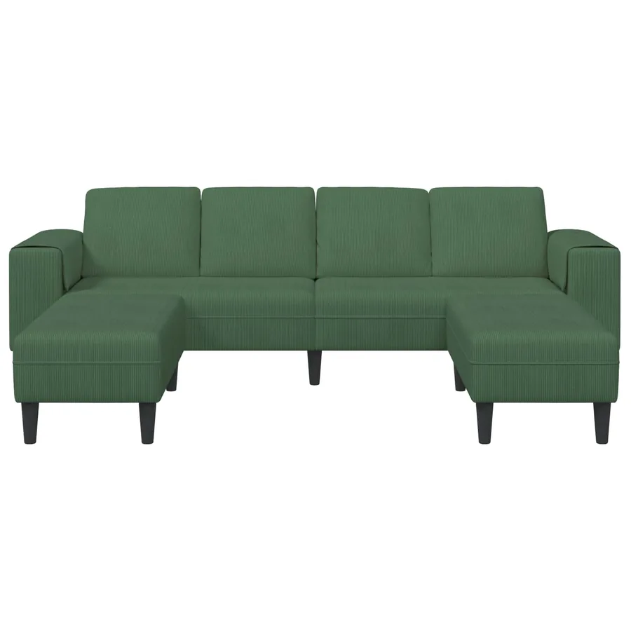 Canapé Vert foncé 250 x 188 x 76 cm Tissu en velours côtelé - 4