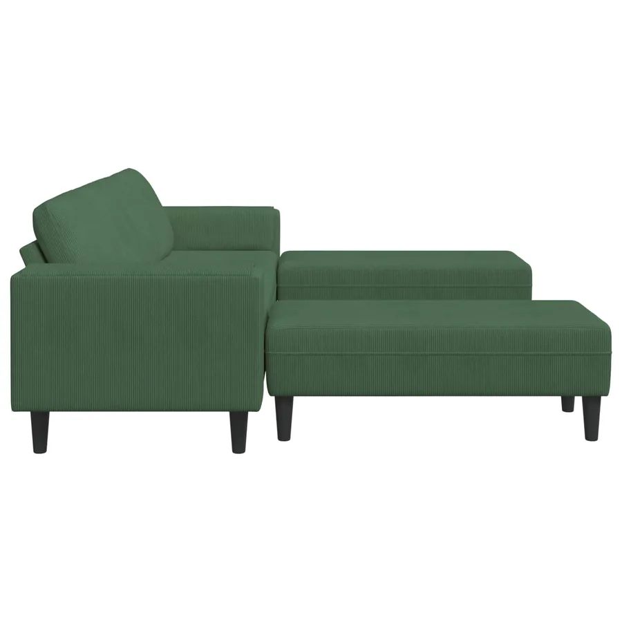 Canapé Vert foncé 250 x 188 x 76 cm Tissu en velours côtelé - 5