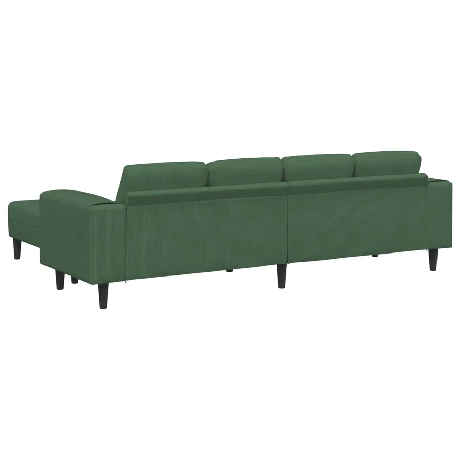 Canapé Vert foncé 250 x 188 x 76 cm Tissu en velours côtelé - 6