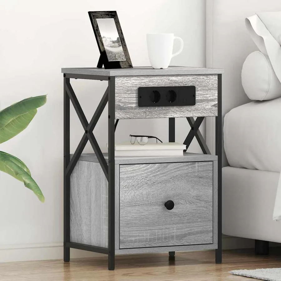 Cabinet de chevet Gris Sonoma 40 x 31 x 60 cm Bois d'ingénierie