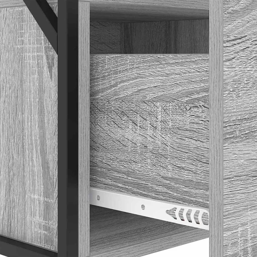 Cabinet de chevet Gris Sonoma 40 x 31 x 60 cm Bois d'ingénierie - 10