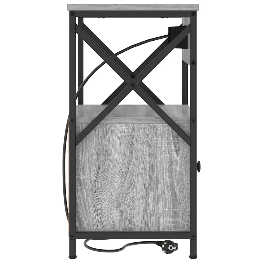 Cabinet de chevet Gris Sonoma 40 x 31 x 60 cm Bois d'ingénierie - 7