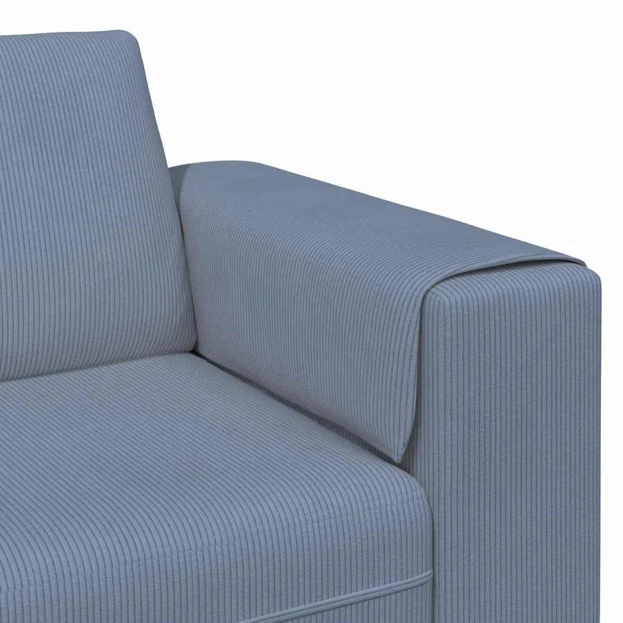 Canapé Bleu 250 x 188 x 76 cm Tissu en velours côtelé - 7