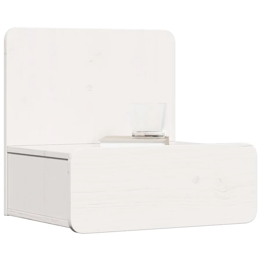 Table de chevet Blanc 44 x 32,5 x 40 cm Bois massif en pin - 3