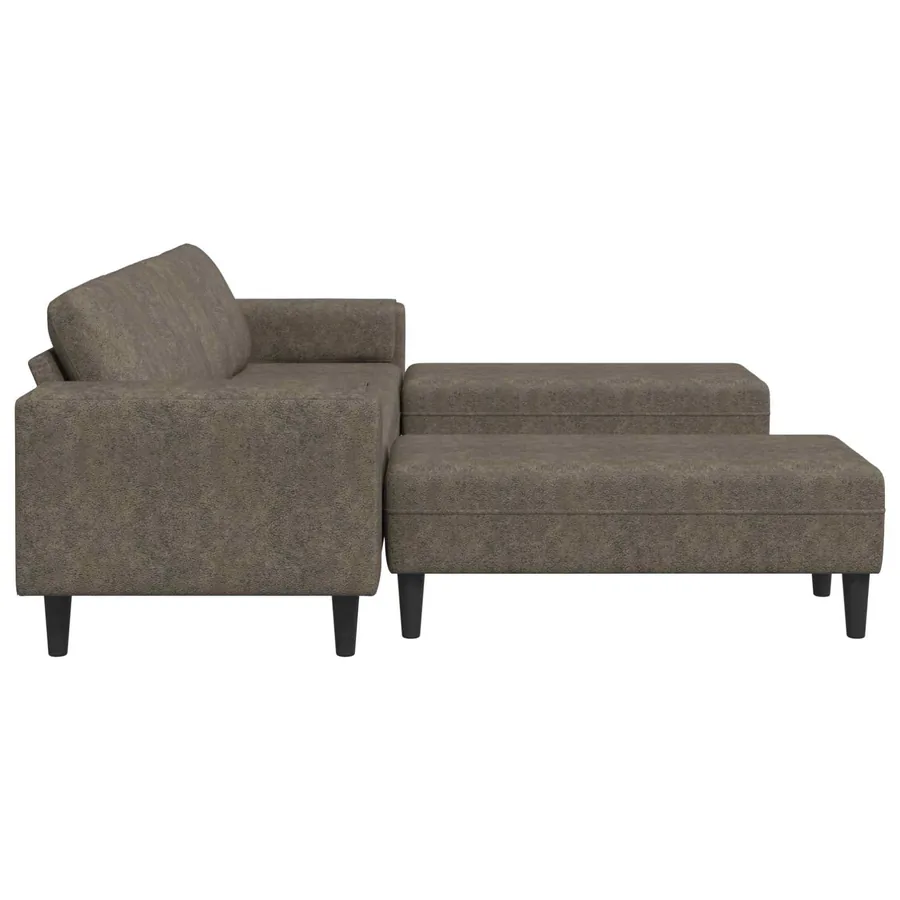 Canapé de salon 3 pcs Gris foncé - 5