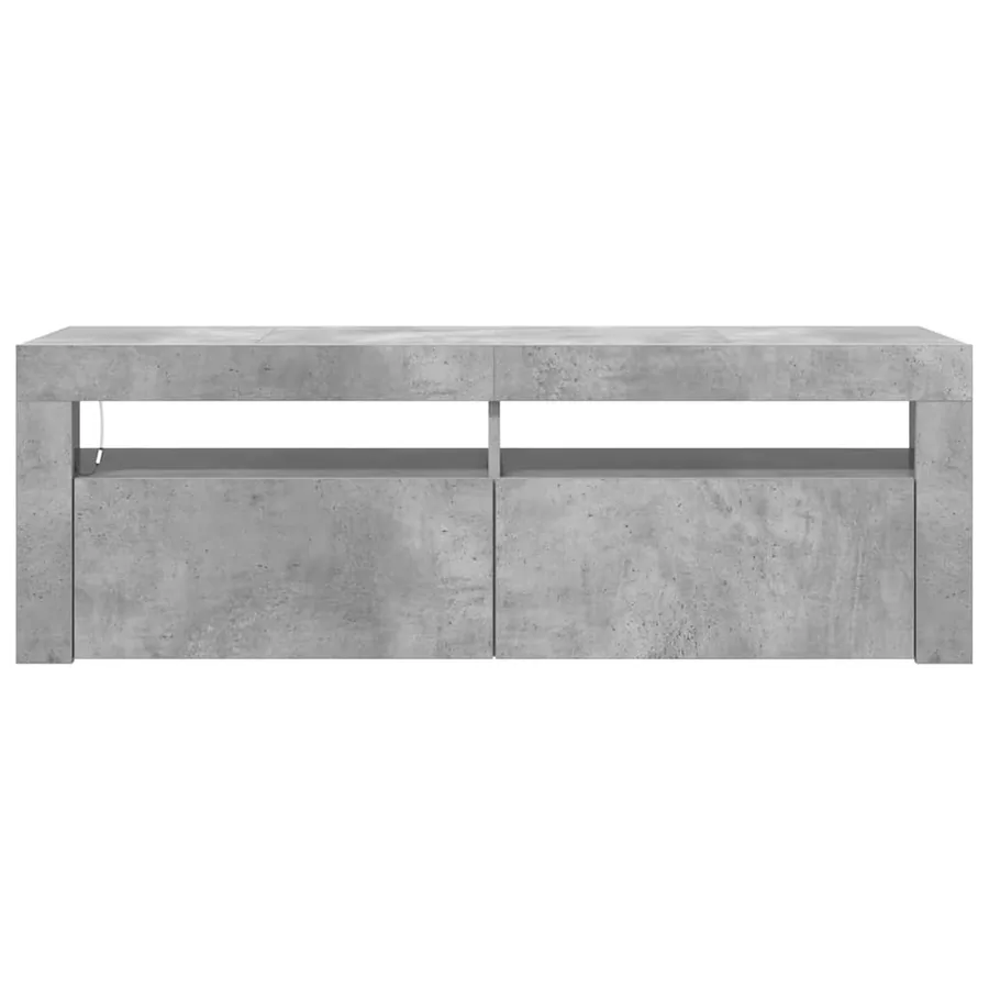 Meuble TV avec lumières LED gris béton 120x35x40 cm - 8