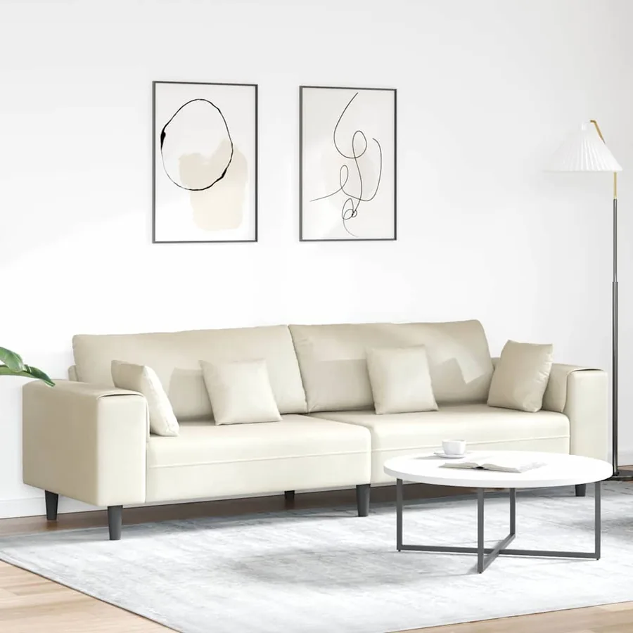 Canapé Crème 250 x 77 x 76 cm Velours