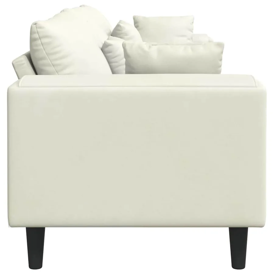 Canapé Crème 250 x 77 x 76 cm Velours - 5