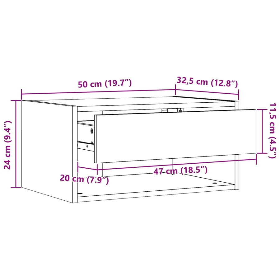 Table de chevet avec tiroir 2 pcs Brun cire 50 x 32,5 x 24 cm - 14