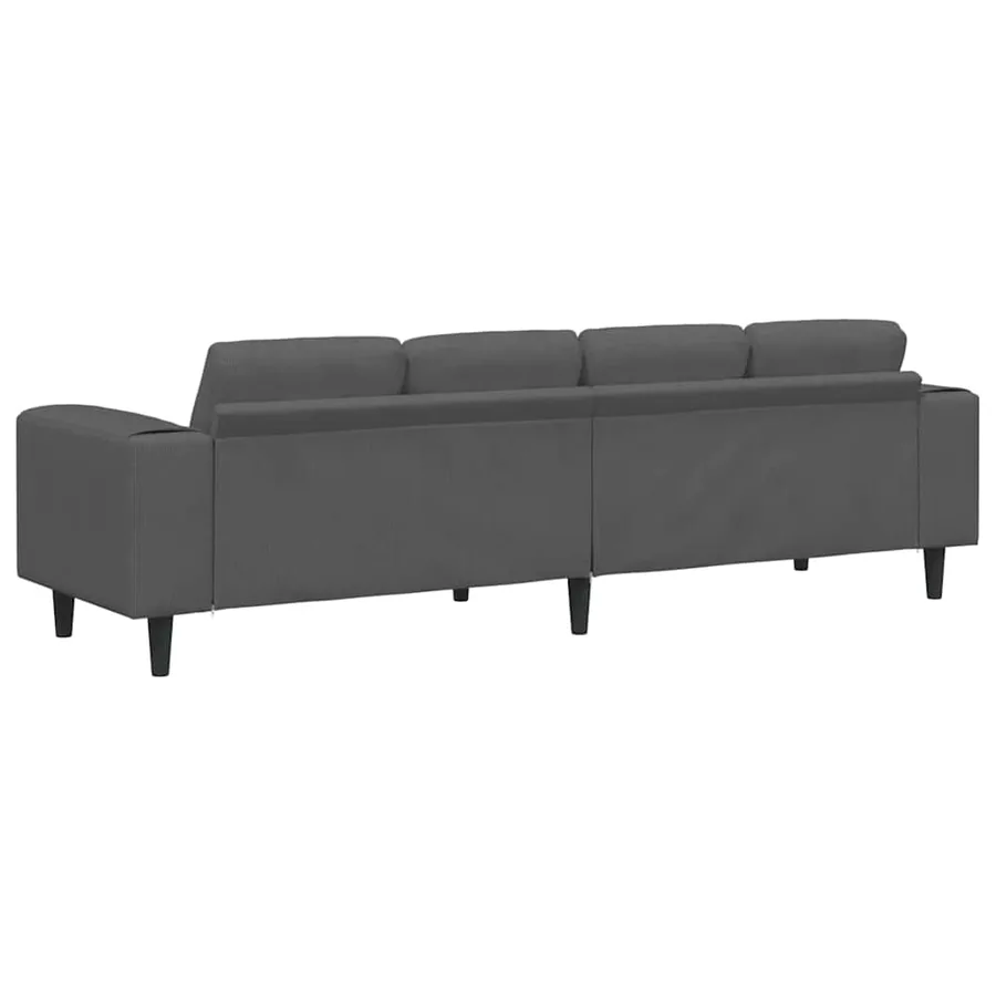 Canapé Gris foncé 250 x 77 x 76 cm Tissu en velours côtelé - 6