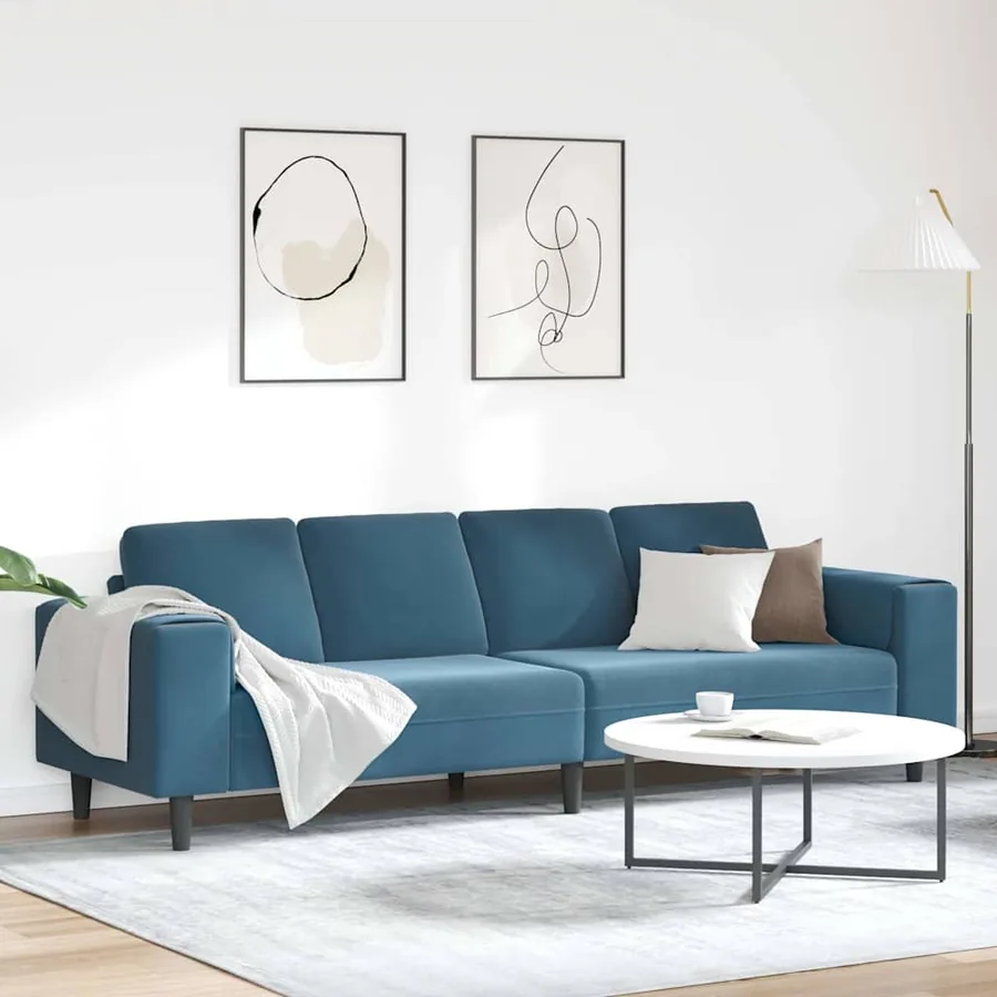 Canapé de salon Bleu 250 x 77 x 76 cm
