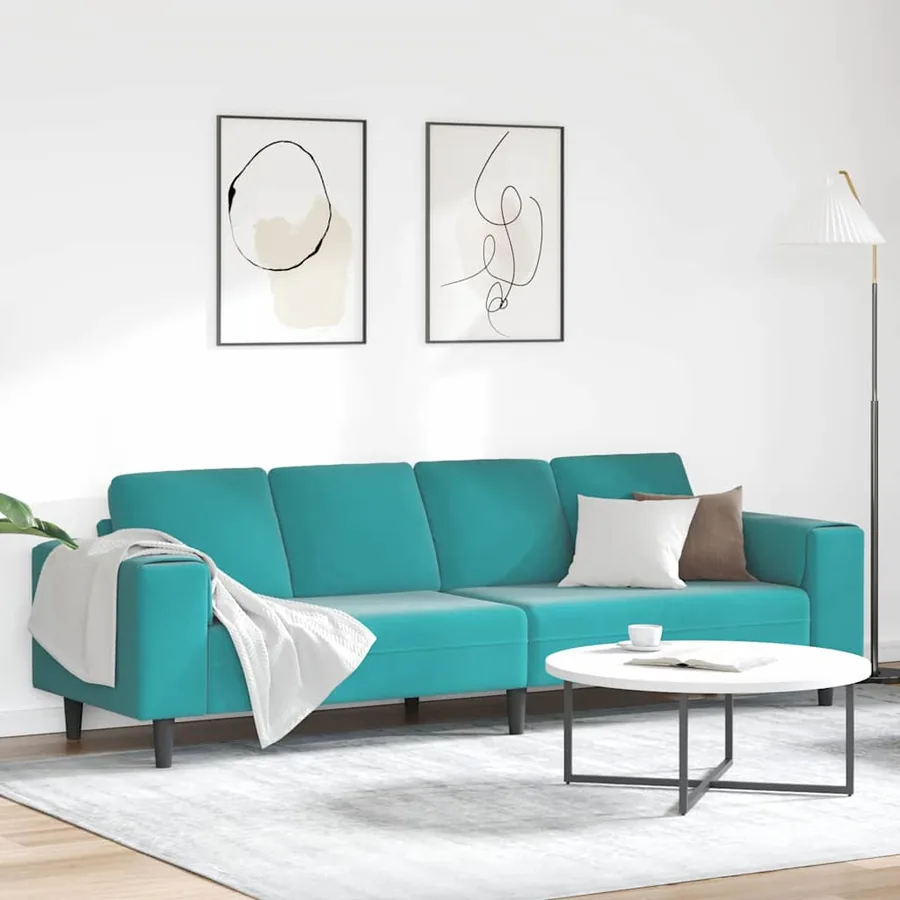 Canapé de salon Turquoise 250 x 188 x 76 cm