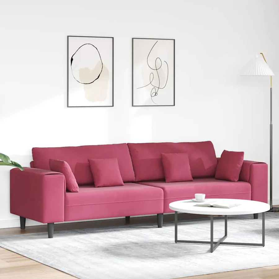 Canapé Bordeaux 250 x 77 x 76 cm Velours