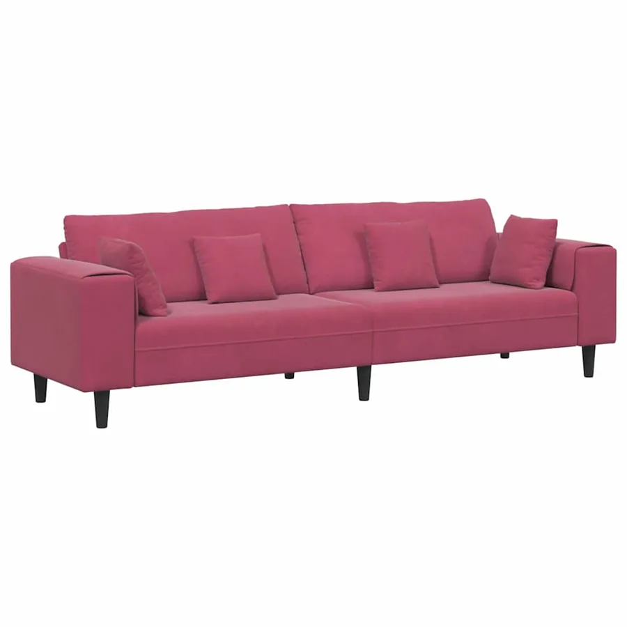 Canapé Bordeaux 250 x 77 x 76 cm Velours - 2