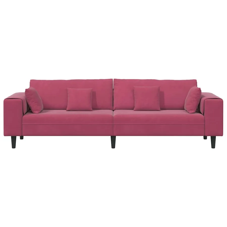 Canapé Bordeaux 250 x 77 x 76 cm Velours - 4