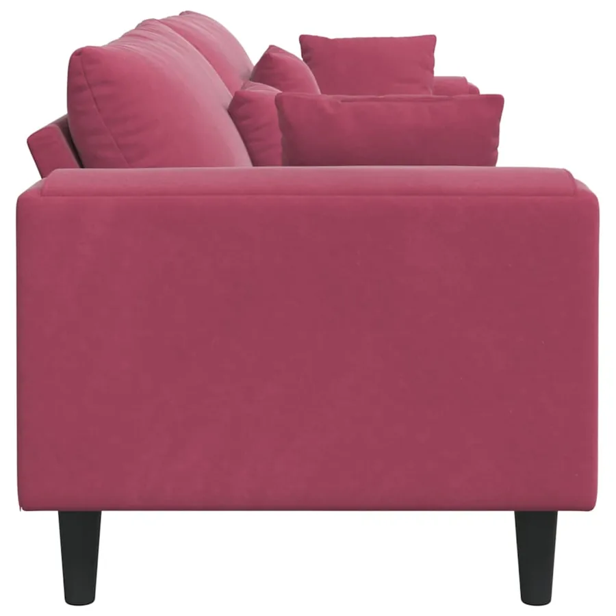 Canapé Bordeaux 250 x 77 x 76 cm Velours - 5