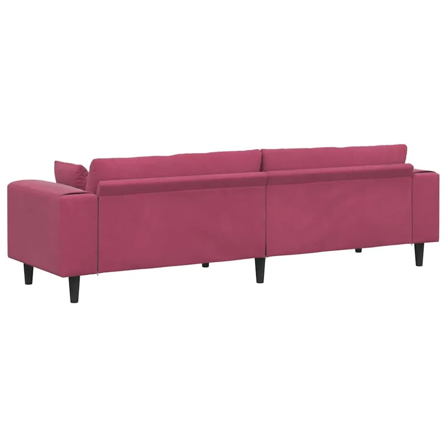 Canapé Bordeaux 250 x 77 x 76 cm Velours - 6