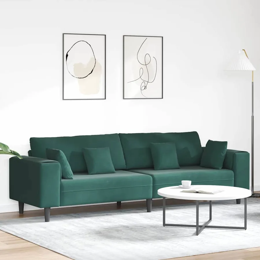 Canapé Vert foncé 250 x 77 x 76 cm Velours