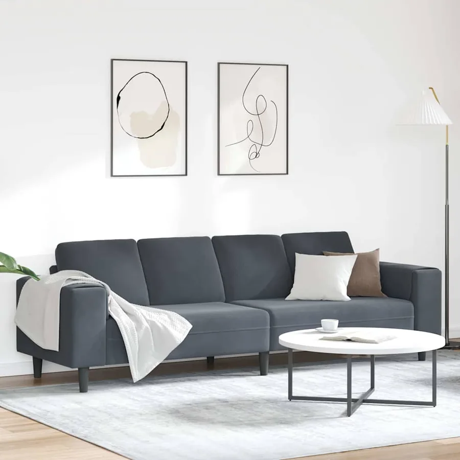 Canapé de salon Gris foncé 250 x 77 x 76 cm