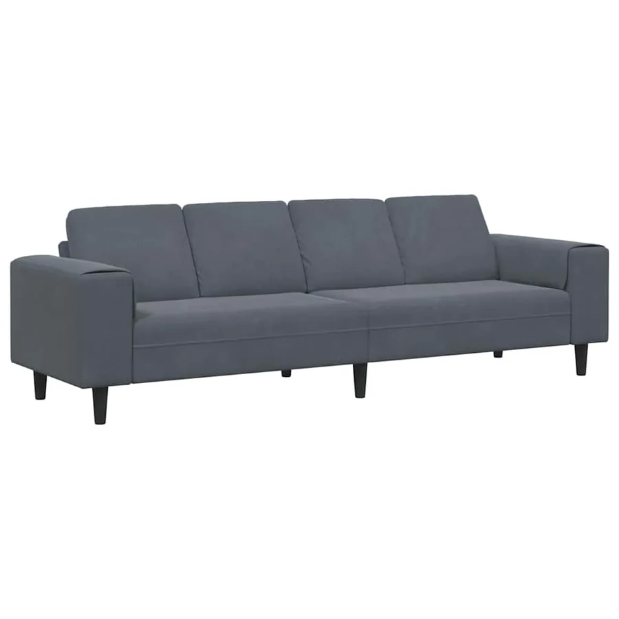 Canapé de salon Gris foncé 250 x 77 x 76 cm - 2