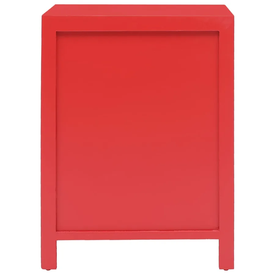 Table de chevet Rouge 38 x 28 x 52 cm Bois de Paulownia - 3