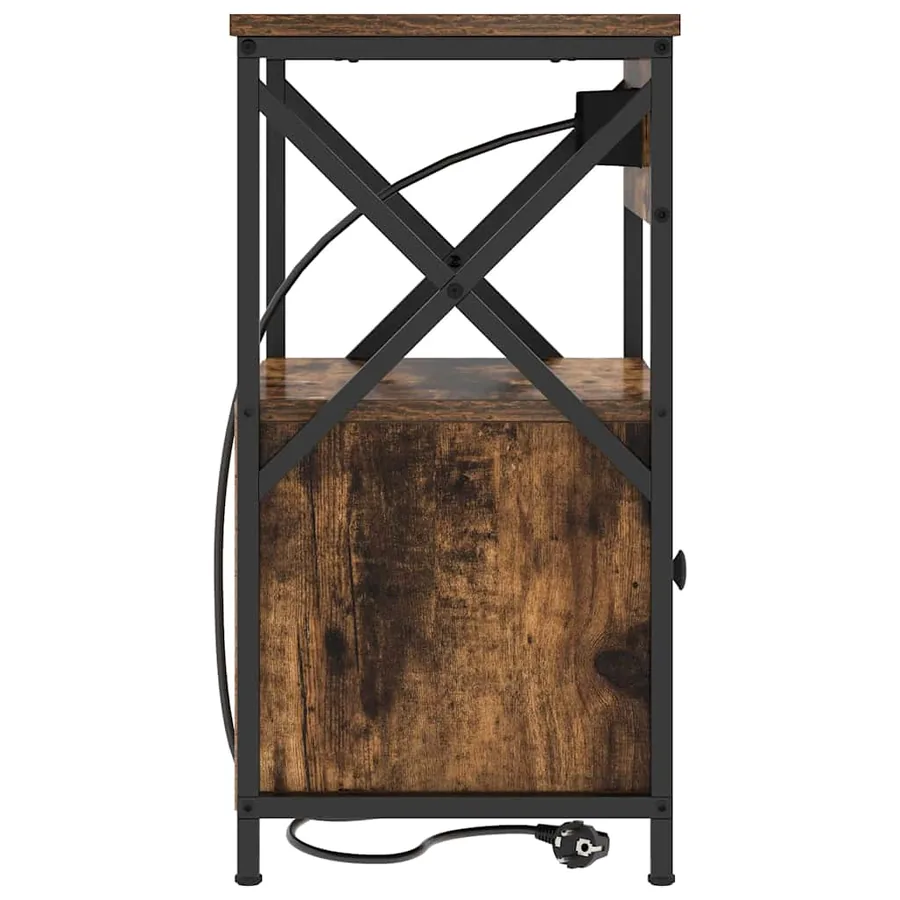 Cabinet de chevet Chêne fumé 40 x 31 x 60 cm Bois d'ingénierie - 7