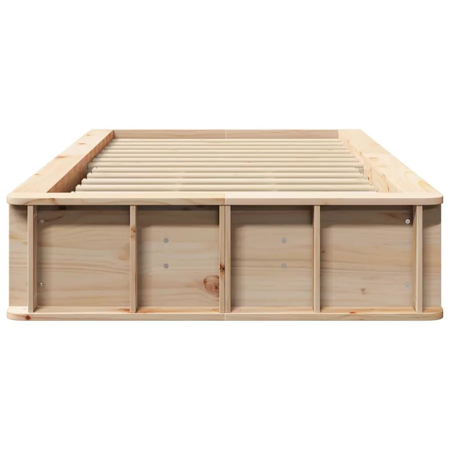 Cadre de lit Cire marron 75 x 190 cm Bois de pin massif - 5