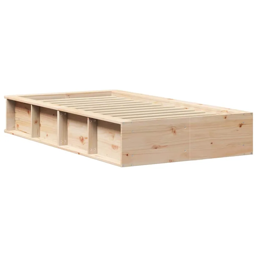 Cadre de lit Cire marron 75 x 190 cm Bois de pin massif - 7