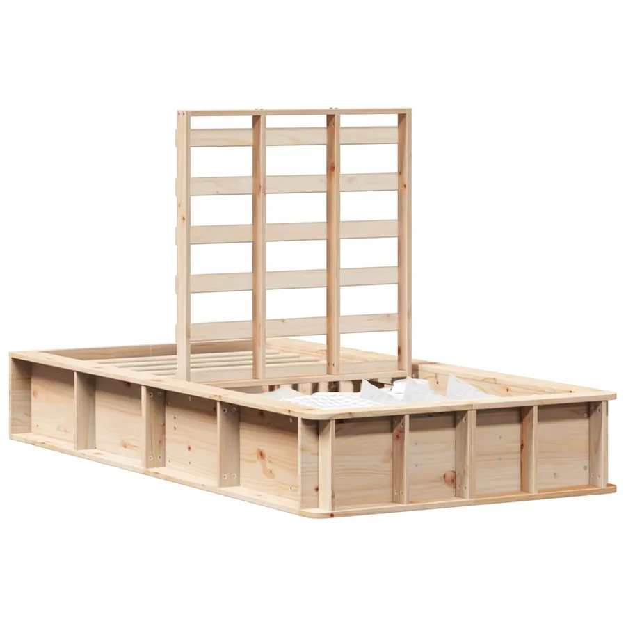 Cadre de lit Marron 90 x 200 cm Bois de pin massif - 2
