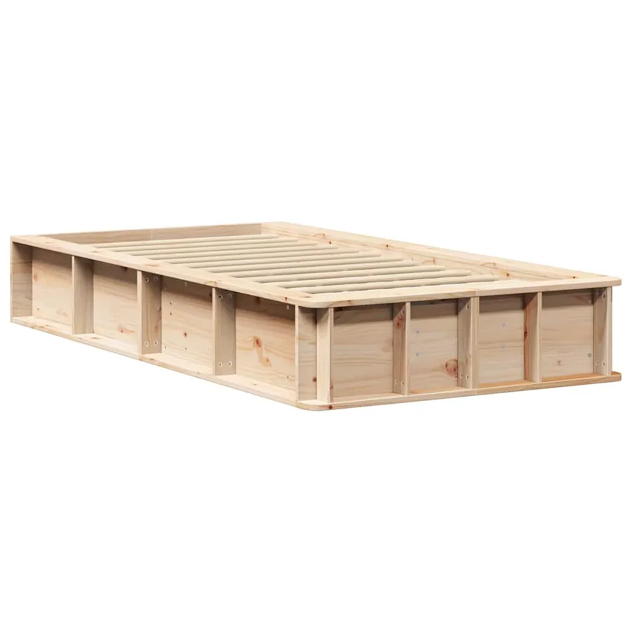 Cadre de lit Marron 90 x 200 cm Bois de pin massif - 4