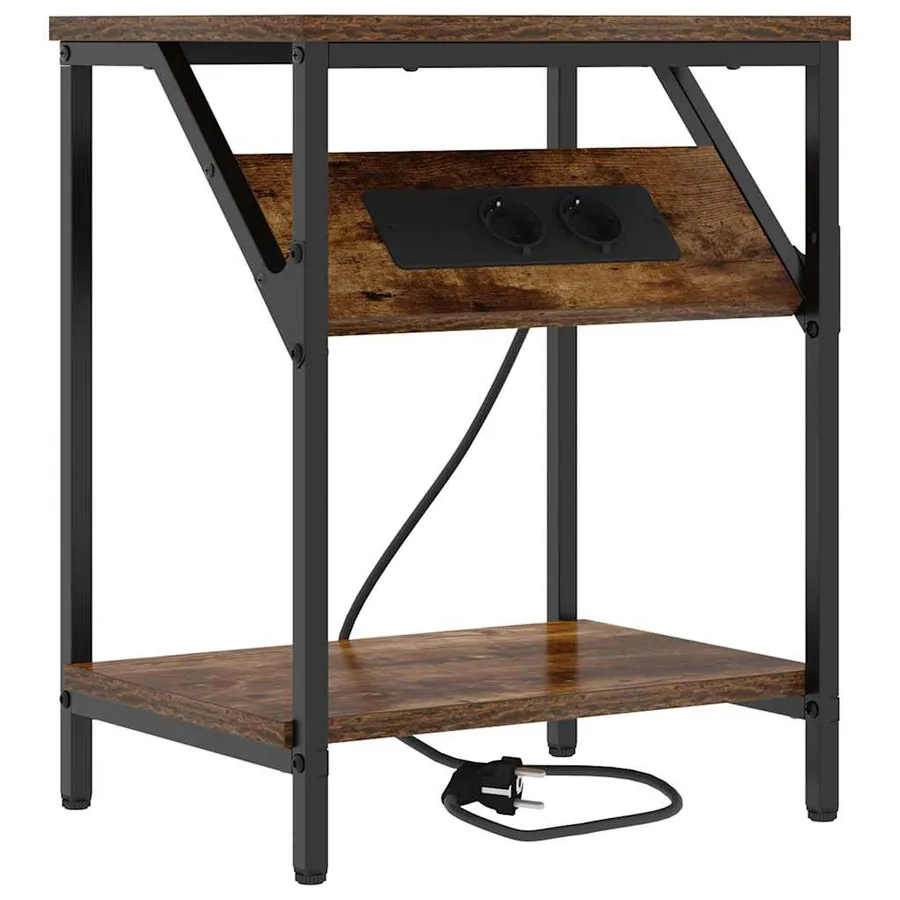 Cabinet de chevet 2 pcs Chêne fumé 38 x 30 x 48 cm - 5