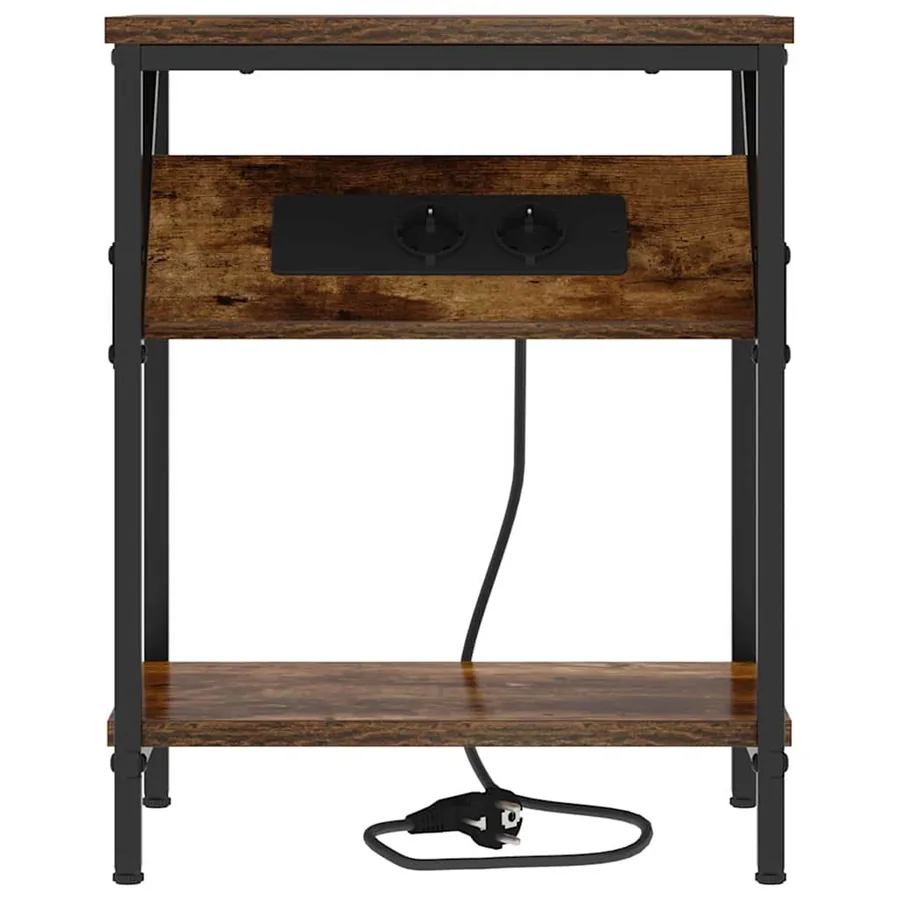 Cabinet de chevet 2 pcs Chêne fumé 38 x 30 x 48 cm - 6