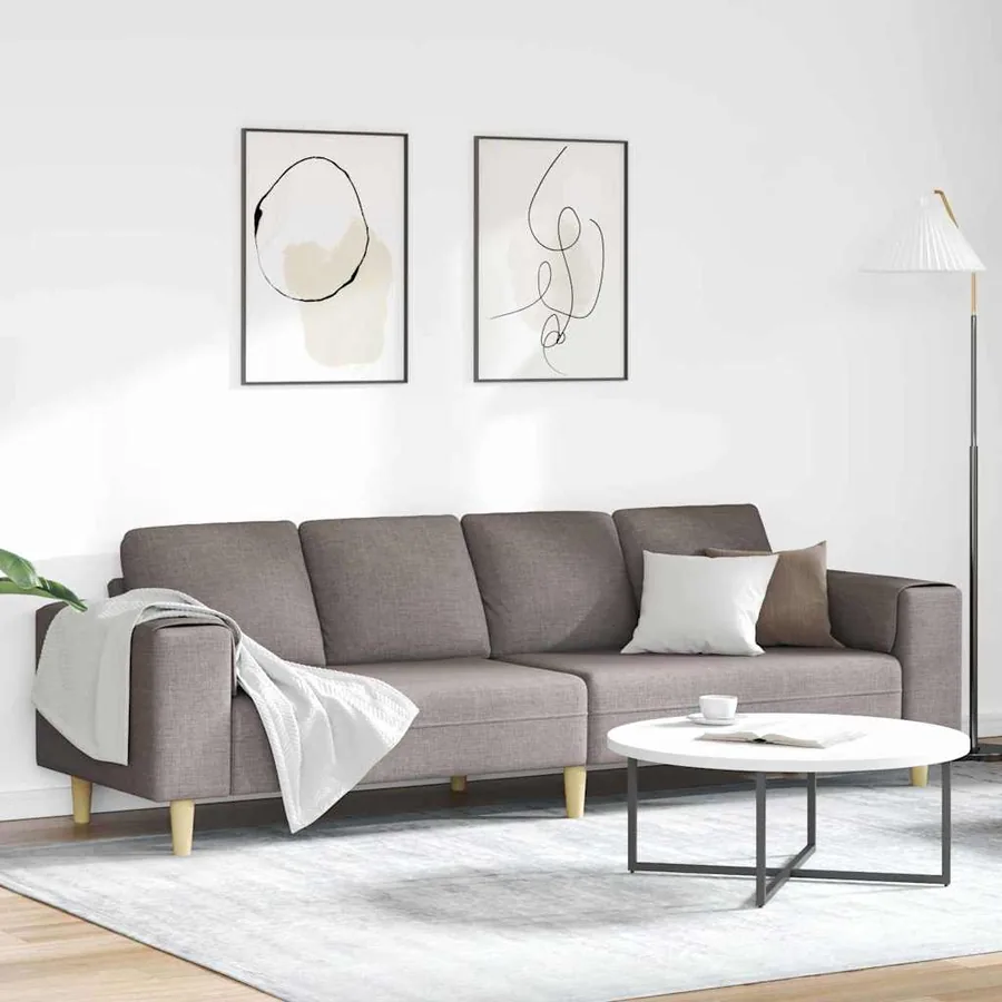 Canapé de salon Taupe 250 x 77 x 76 cm Polyester