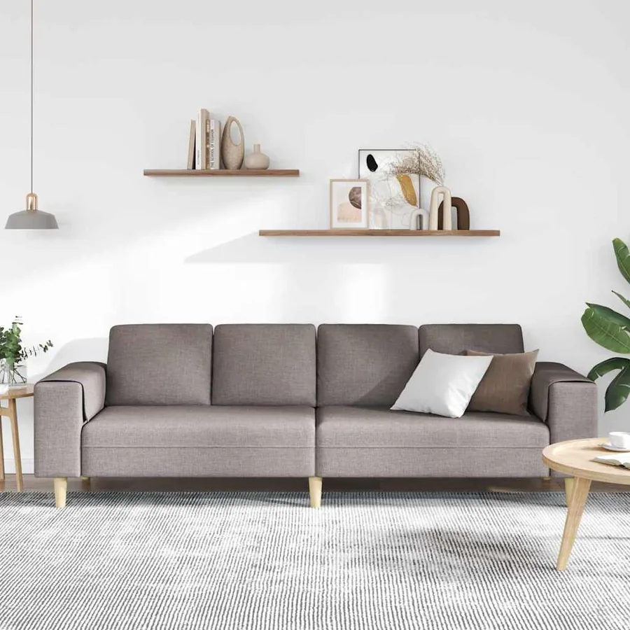 Canapé de salon Taupe 250 x 77 x 76 cm Polyester - 3