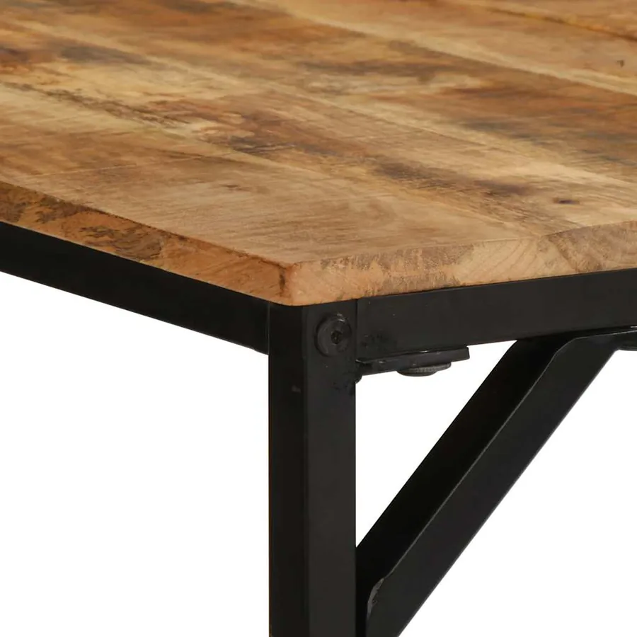 Table à manger 180x90x75 cm bois de manguier massif brut - 5