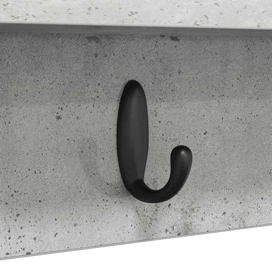 Porte-manteau mural Montage mural Gris béton 100 x 10,5 x 18 cm - 9