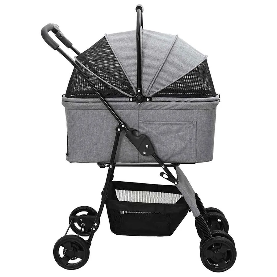 Poussette Pliante pour Animaux Gris 81 x 47 x 99 cm Polyester - 7